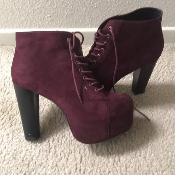 Platform high heeled booties - Picture 2 of 4
